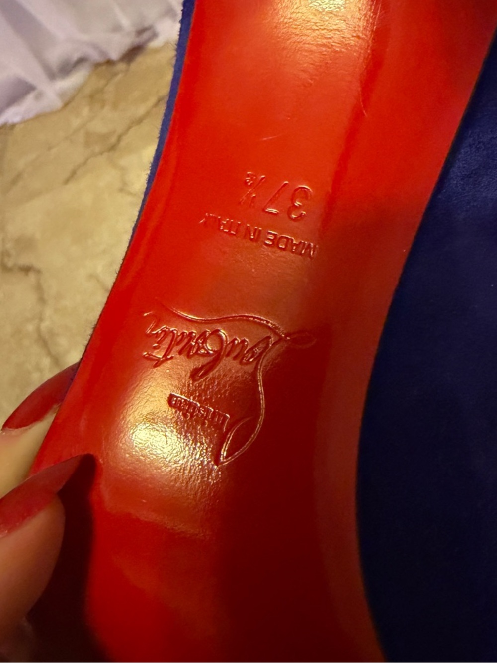 Christian Louboutin Pigalle Follies 85mm 37.5 Blue Suede + Box & Extra Heel Taps - Picture 10 of 16